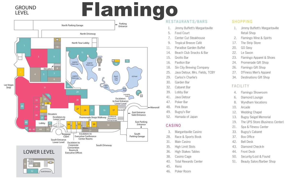 карта на Flamingo в Лас Вегас